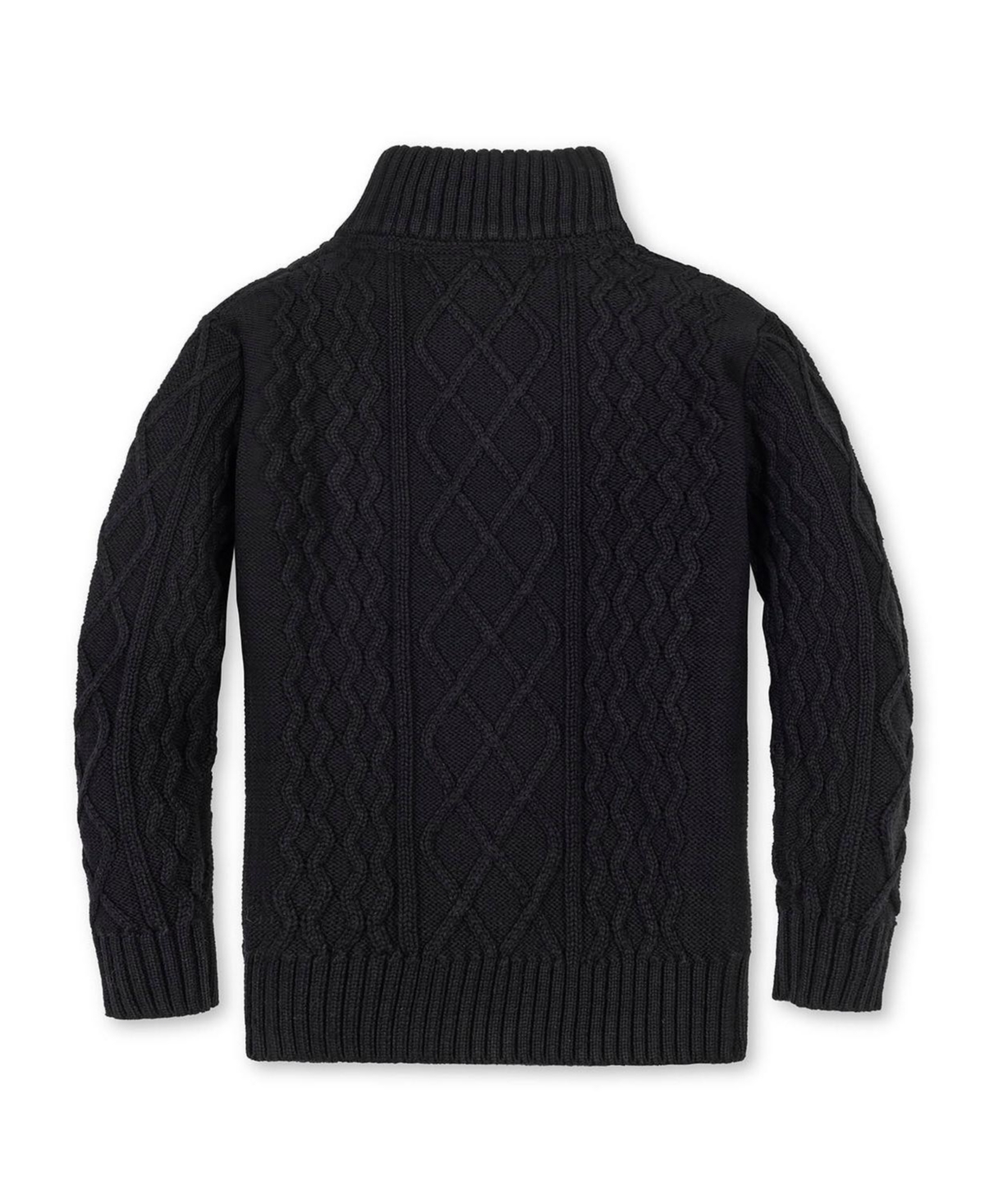 Hope & Henry Boys Organic Mock Neck Cable Sweater