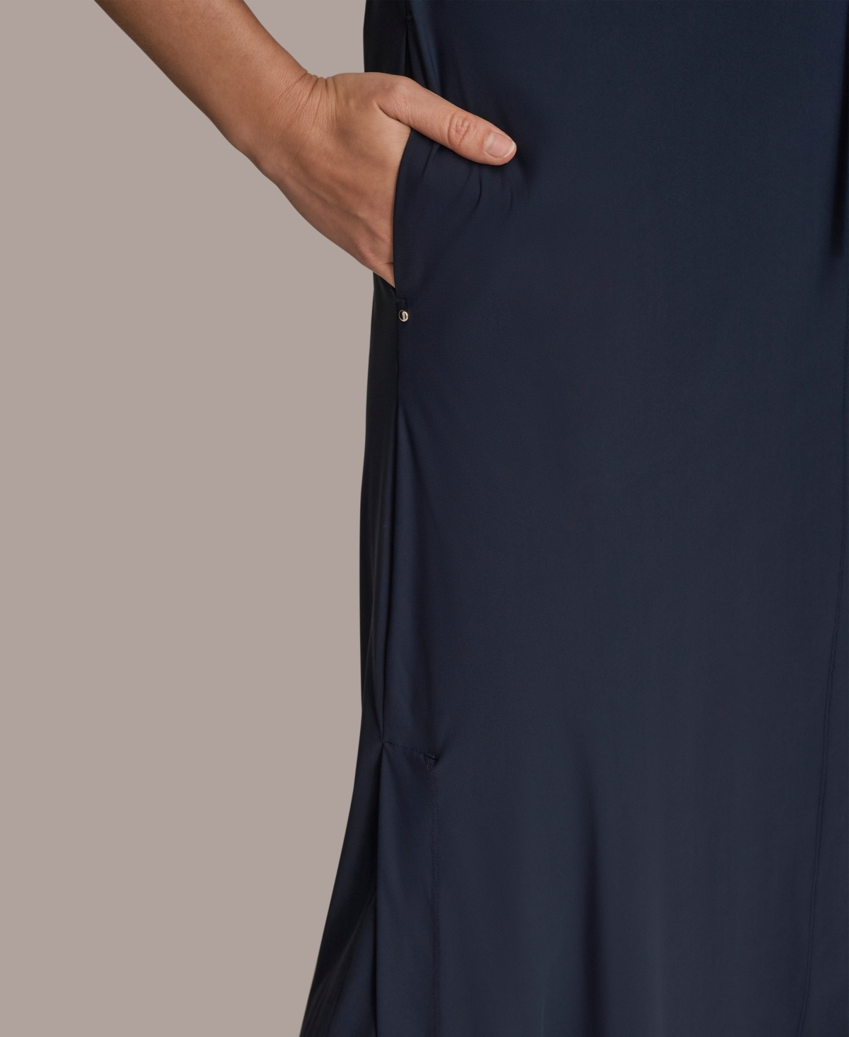 Donna Karan Weekend Women's Elbow-sleeve Collared Polo Dress In Black