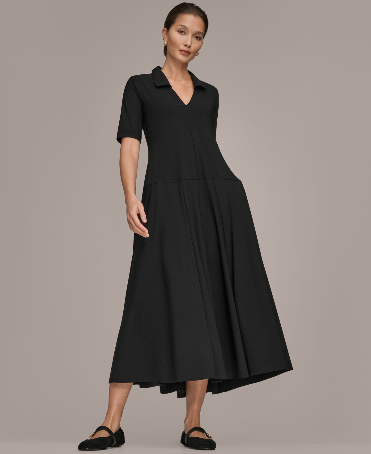 Donna Karan Weekend Women's Elbow-Sleeve Polo Dress