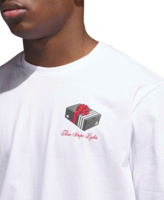 Men's 3-Stripes Lights Giftbox Graphic Short-Sleeve T-Shirt