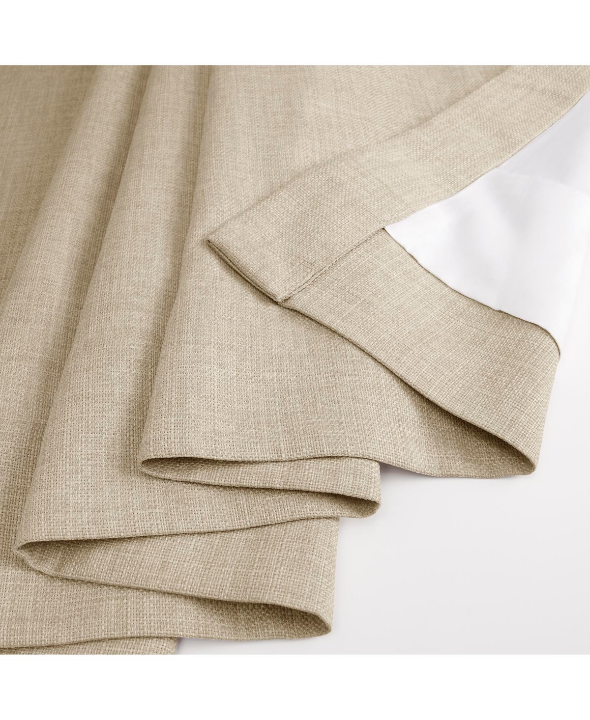 Half Price Drapes Sepia Tan Italian Faux Linen Room Darkening Curtain