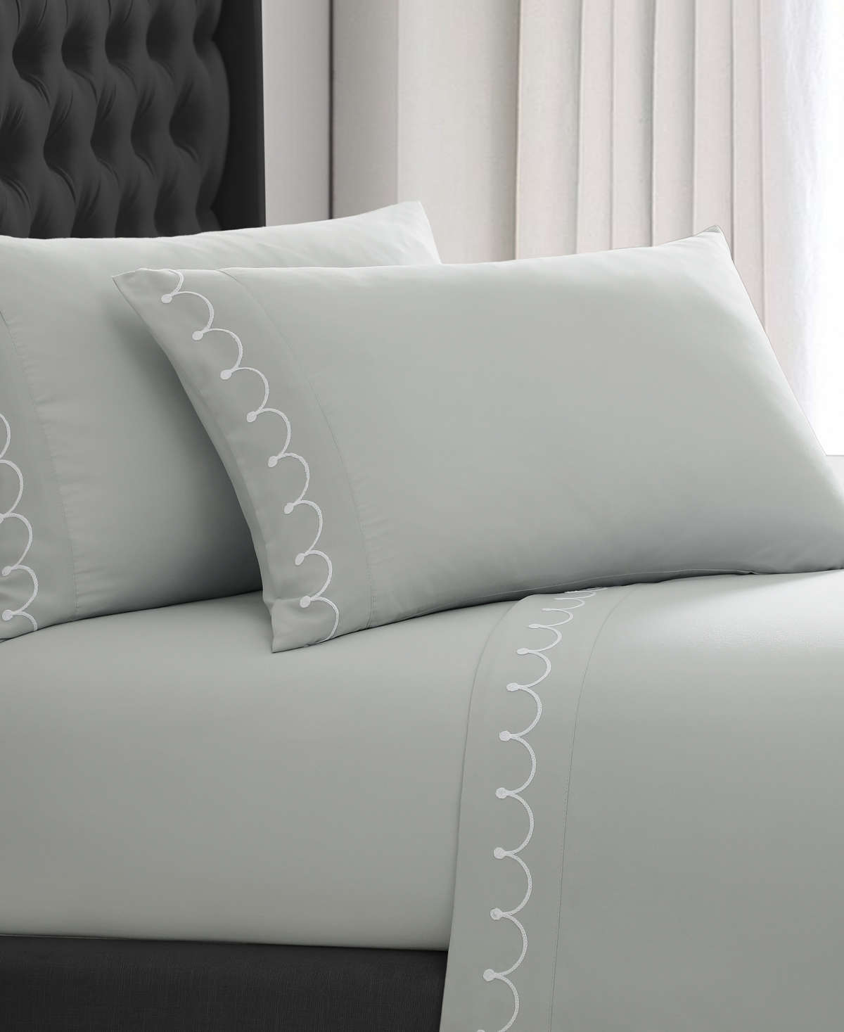 Elle Decor Embroidered 4-pc. Sheet Set, Twin In Gray