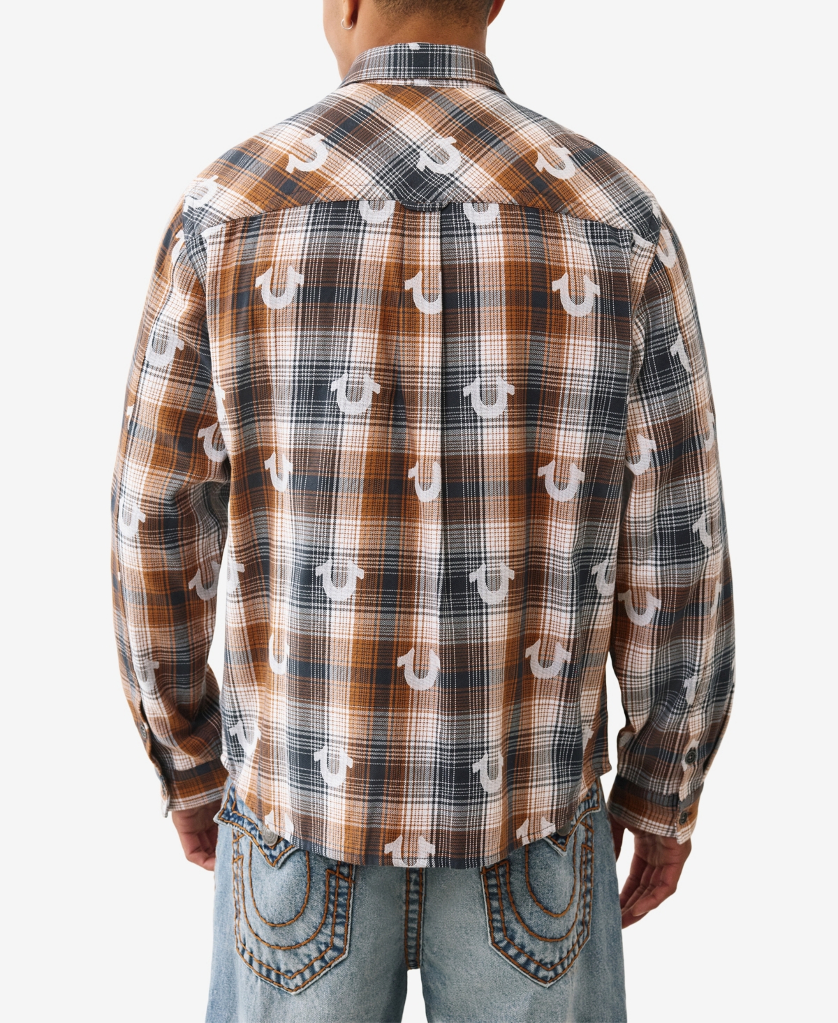 True Religion Men's Plaid Button Front Shirt