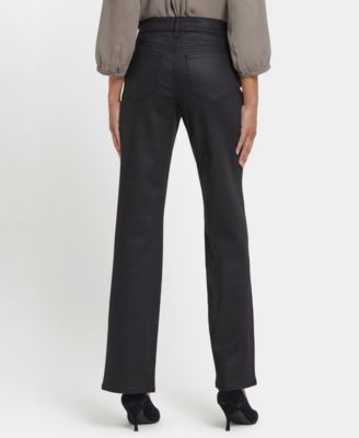 Women's Coated Marilyn Straight Front Slit Jeans