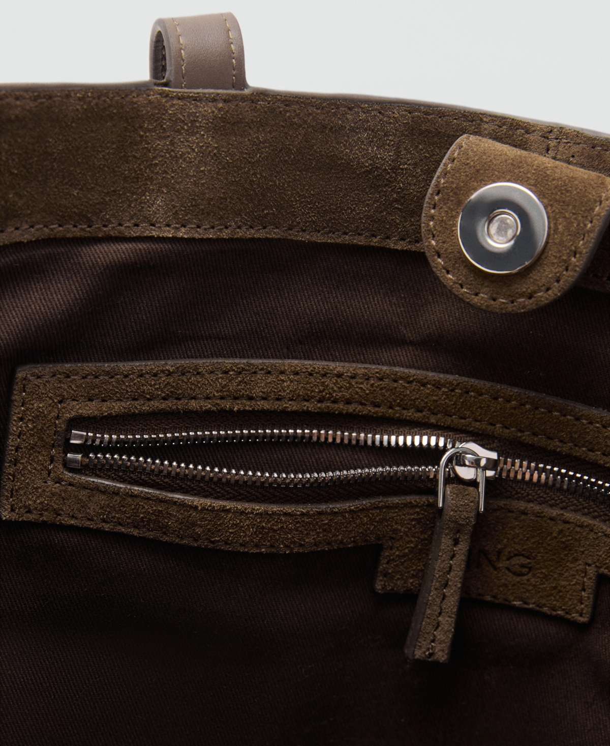 Mango Women's Suede Leather Shopper Bag In Brown