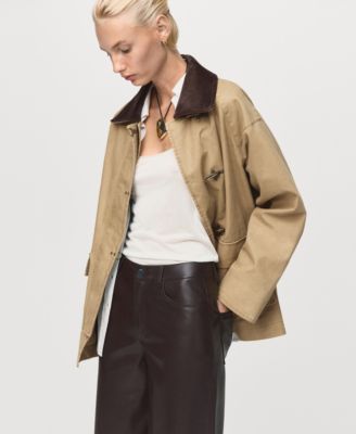 Women's Leather-Effect Straight Pants