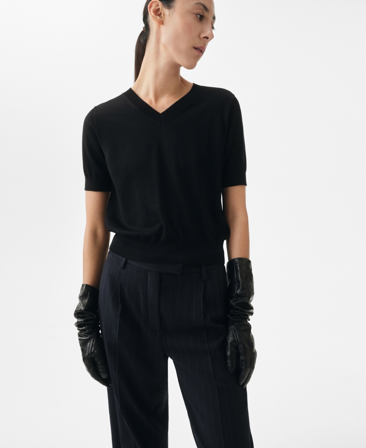 Mango Women's Wool V-Neck Sweater