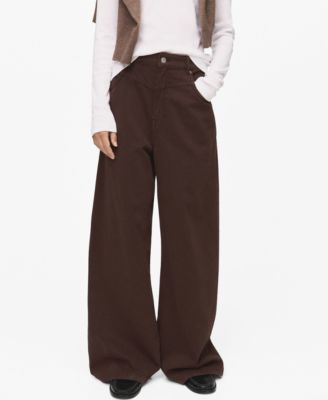 MANGO - Women's Wide Leg Loose Mid-Rise Jeans