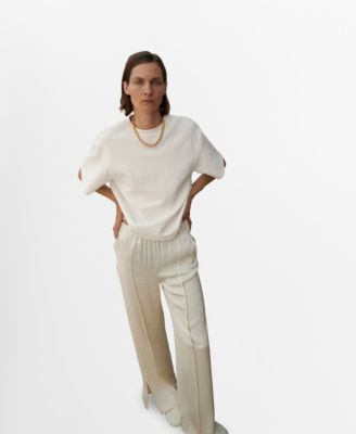 Women's Side Slit Satin Pants