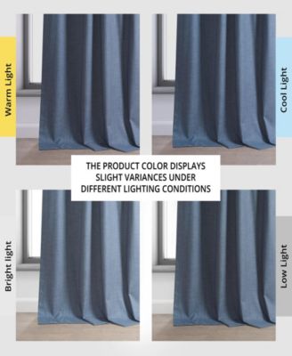 Dark Blue Performance Linen Hotel Blackout Curtain