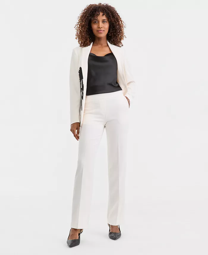Women's Mid-Rise Pull-On Straight Pants