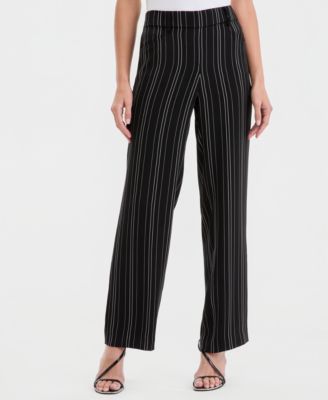 Women's Striped Pull-On Wide-Leg Pants