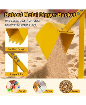 Sand Digger with 2-Handed Controls and Flexible Shovel for 3+ Years Old Kids