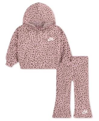 Nike - Girls 4-6X 2-Piece Animal Print Hoodie and Flared Pants Set