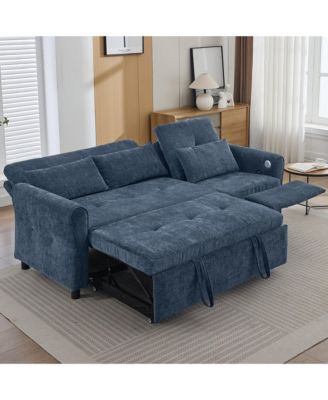2-in-1 Sofa 82 Inches Three-seater Sofa with a Sofa Bed and a Reversible Recliner Sofa for Living Room
