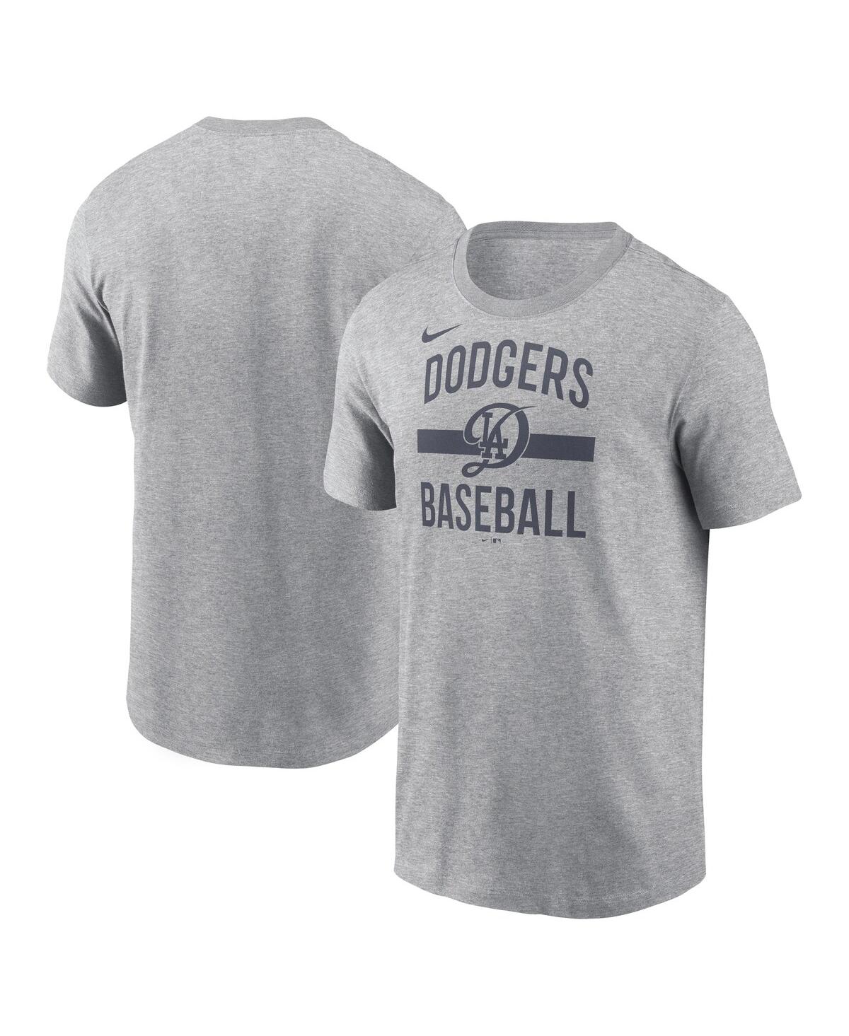 Nike Men's Heather Gray Los Angeles Dodgers City Connect Arched Team Phrase T-Shirt