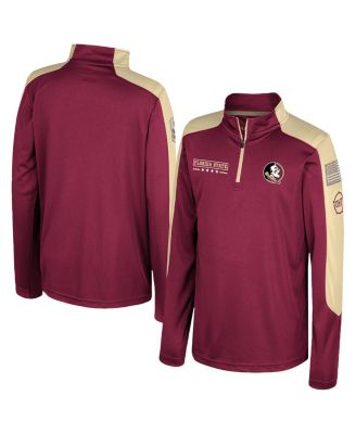 Colosseum - Big Boys and Girls Garnet Florida State Seminoles OHT Military Appreciation Cyclone Quarter-Zip Windshirt
