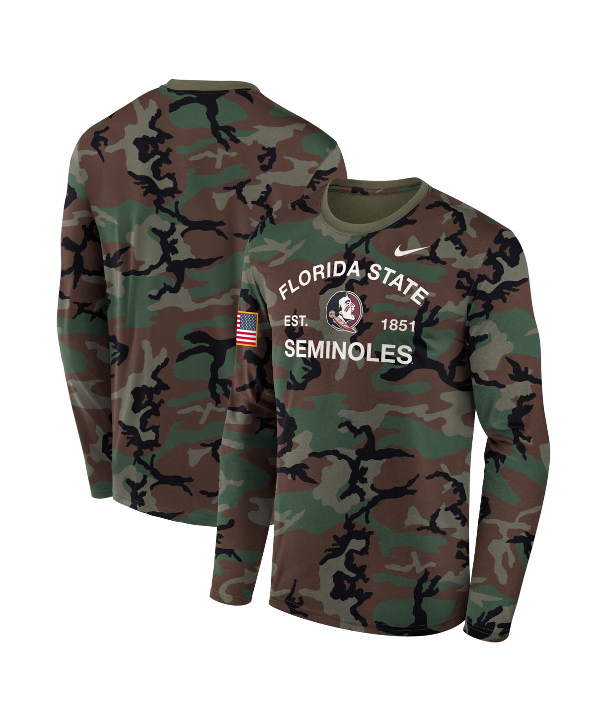 Nike Men's Camo Florida State Seminoles 2025 Military Appreciation Legend Dri-fit Long Sleeve T-Shirt