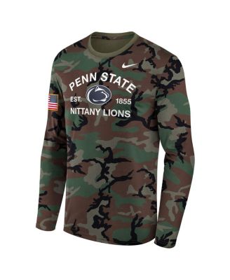Men's Camo Penn State Nittany Lions 2025 Military Appreciation Legend Dri-FIT Long Sleeve T-Shirt