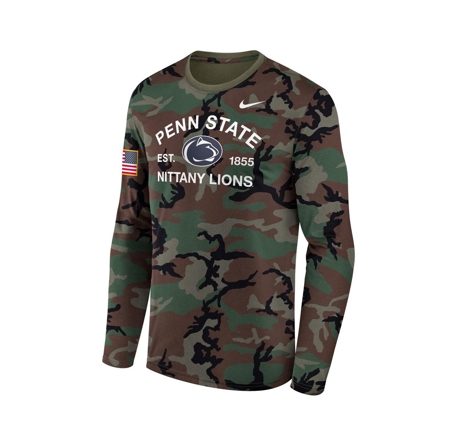 Men's Camo Penn State Nittany Lions 2025 Military Appreciation Legend Dri-FIT Long Sleeve T-Shirt