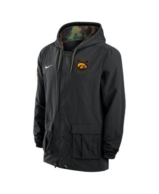 Men's Black Iowa Hawkeyes 2025 NCAA Military Appreciation Full-Snap Jacket