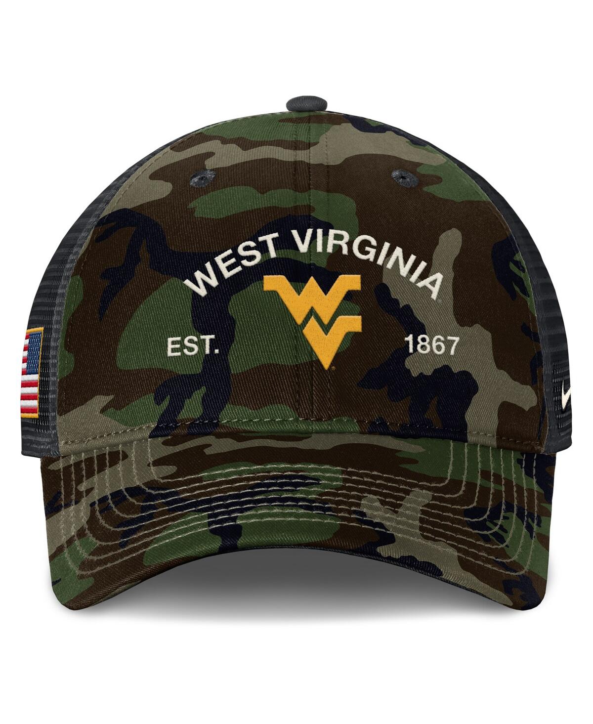 Nike Men's Camo West Virginia Mountaineers 2025 Military Appreciation Rise Adjustable Trucker Hat