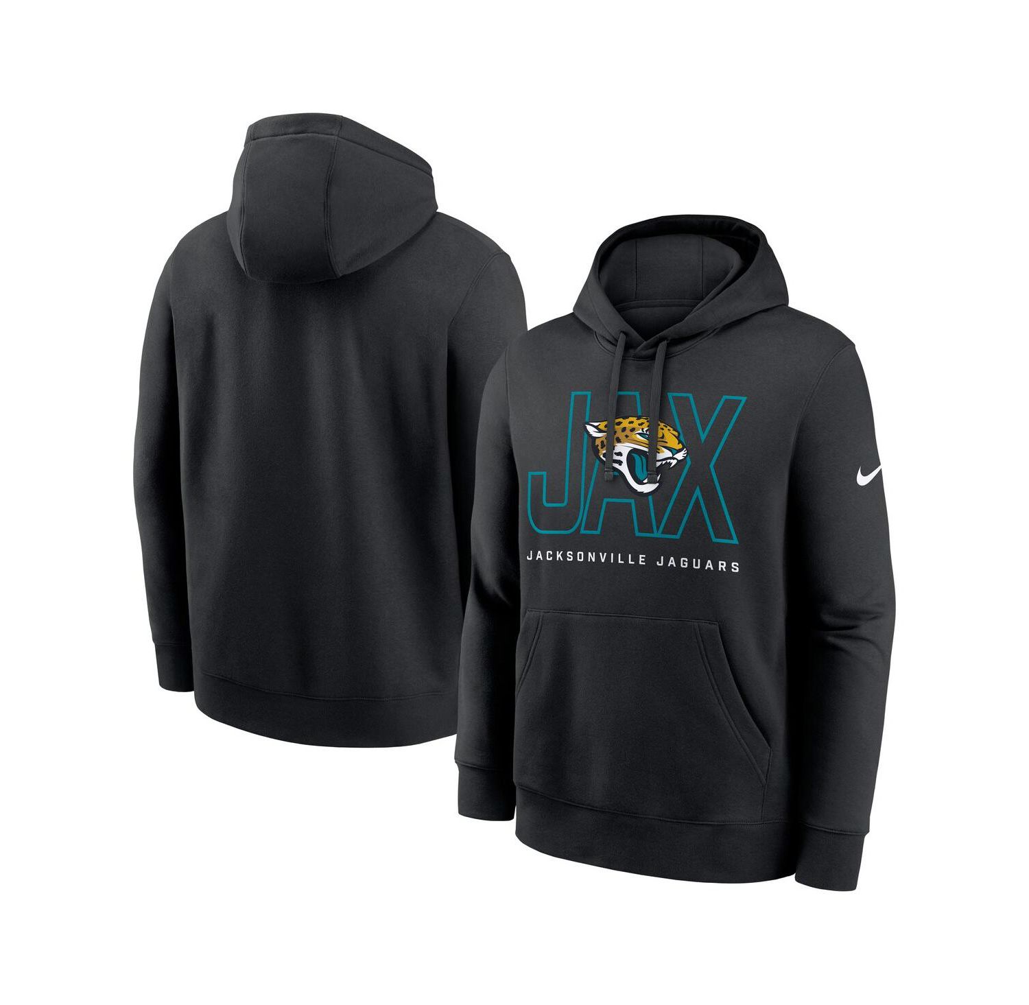 Men's Black Jacksonville Jaguars Busted Play Club Fleece Pullover Hoodie
