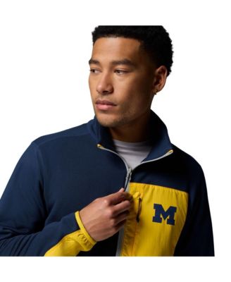 Men's Navy/Gray Michigan Wolverines Hike Omni-Wick Half-Zip Pullover Hoodie