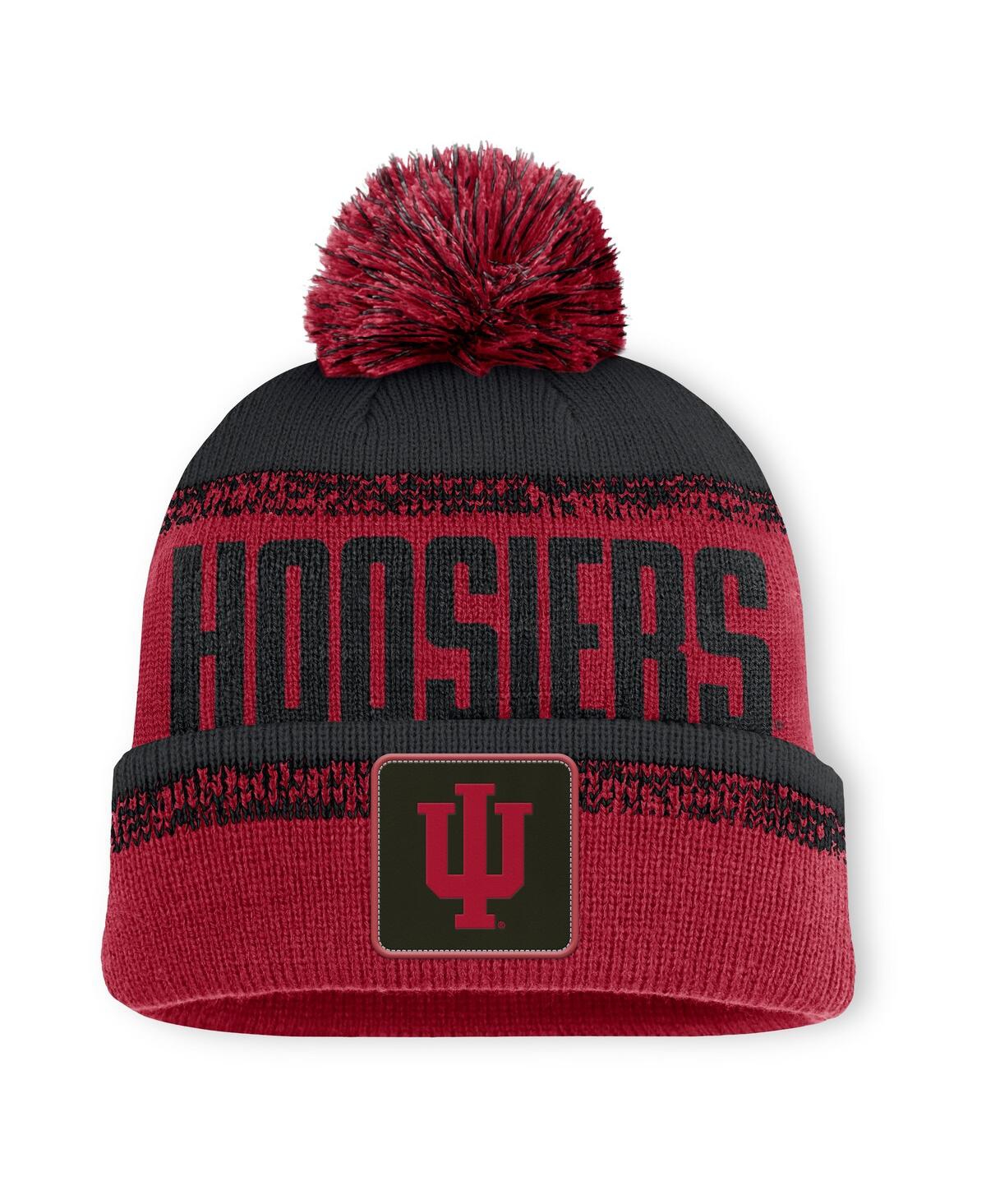 Fanatics Men's Crimson/Black Indiana Hoosiers Thrive Cuffed Pom with Knit Hat