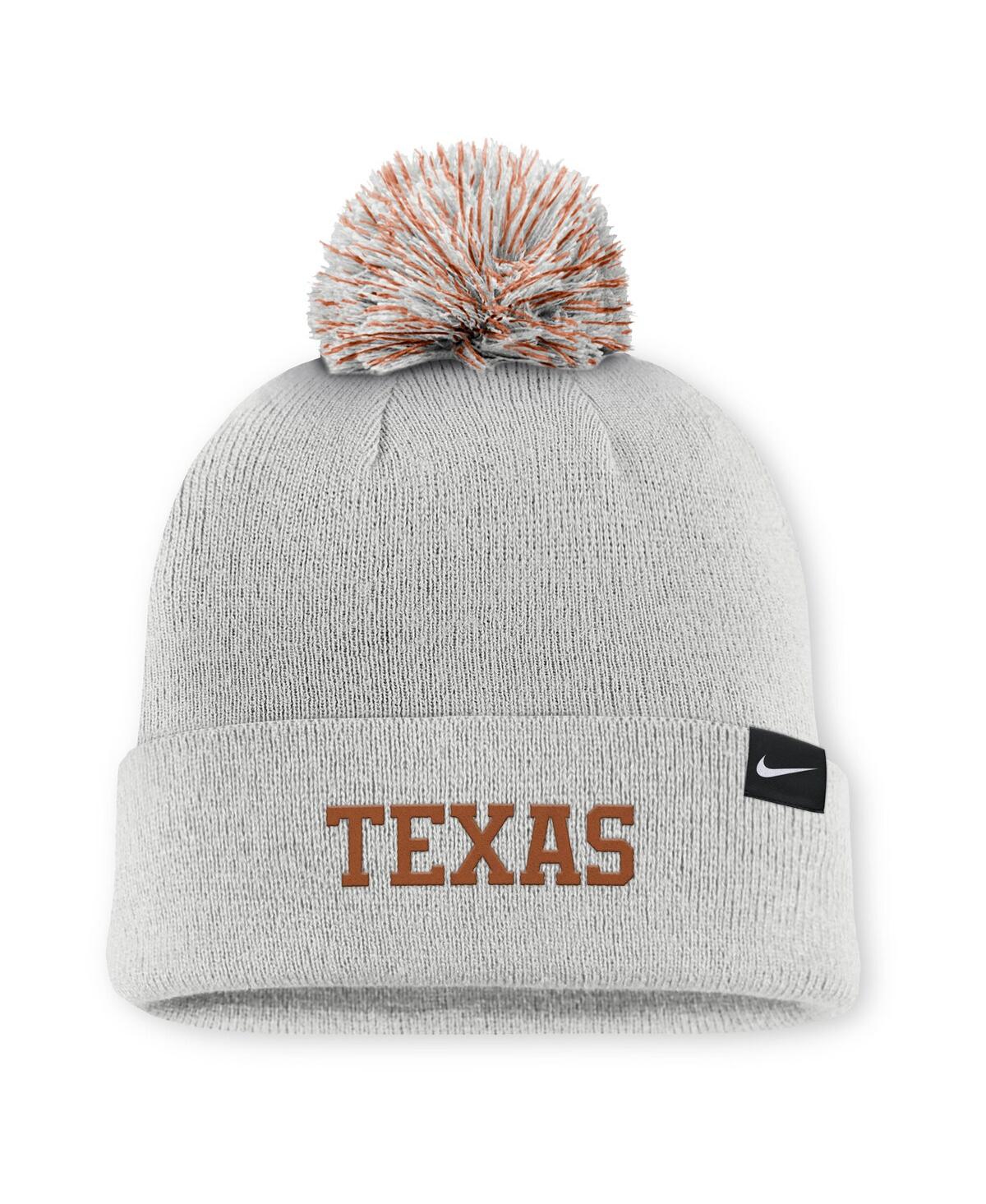 Nike Men's Gray Texas Longhorns Primetime Peak Campus Cuffed Pom with Knit Hat