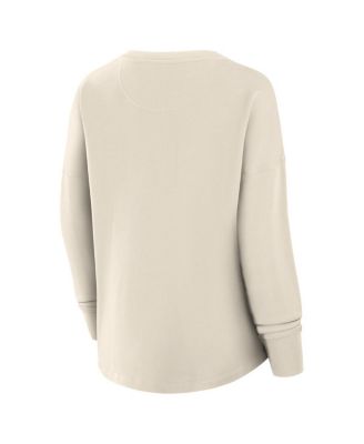 Women's Cream Pittsburgh Penguins Oversized Vintage Slice Pullover Sweatshirt