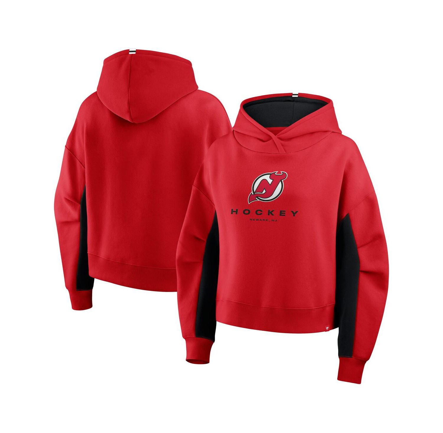 Women's Red New Jersey Devils Back Check Boxy Hoodie