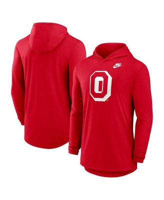 Nike - Men's Scarlet Ohio State Buckeyes Legacy Tri-Blend Dri-FIT Long Sleeve Hoodie T-Shirt