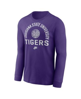 Men's Purple LSU Tigers Legacy Arched Logo Long Sleeve T-Shirt