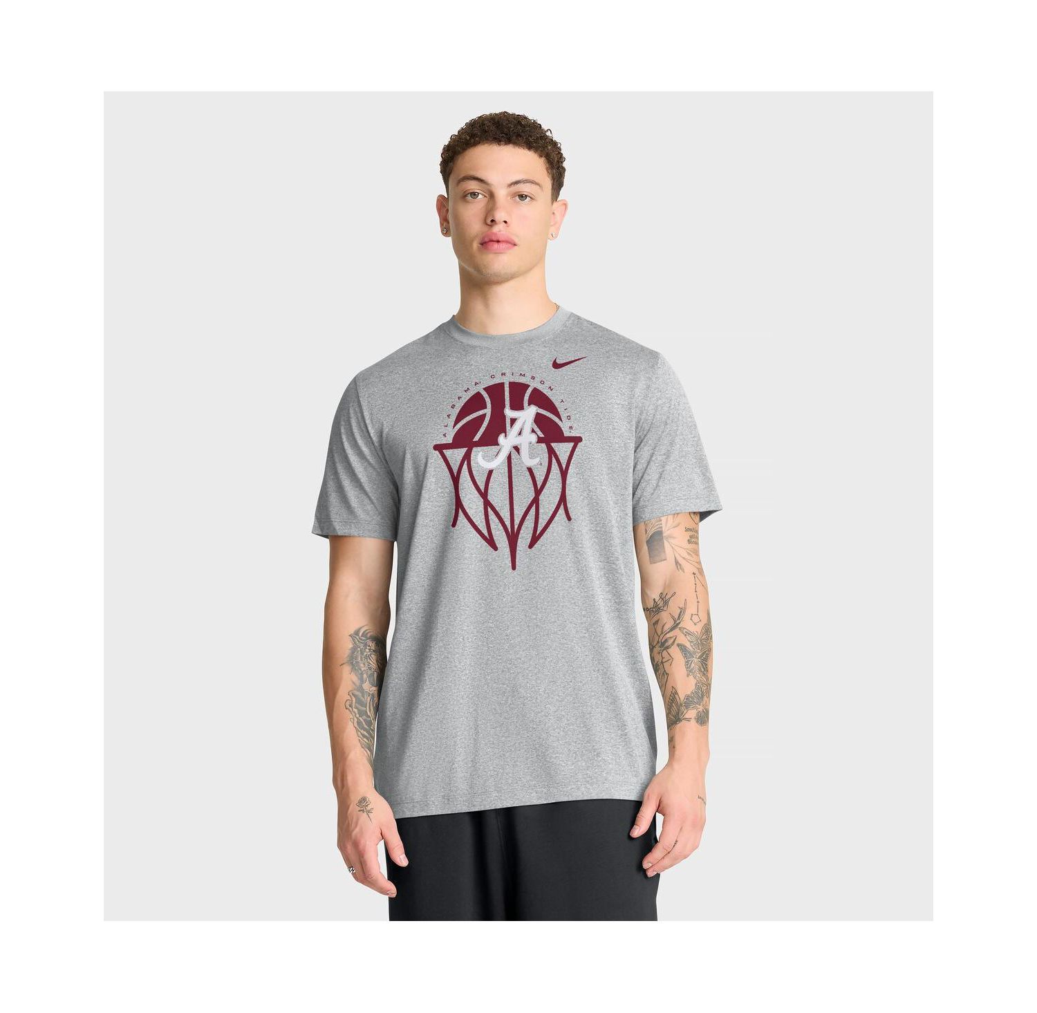Men's Gray Alabama Crimson Tide Basketball Icon Legend T-Shirt