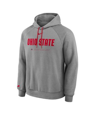 Men's Gray Ohio State Buckeyes 2025 Courtside Basketball Practice Raglan Dri-FIT Hoodie