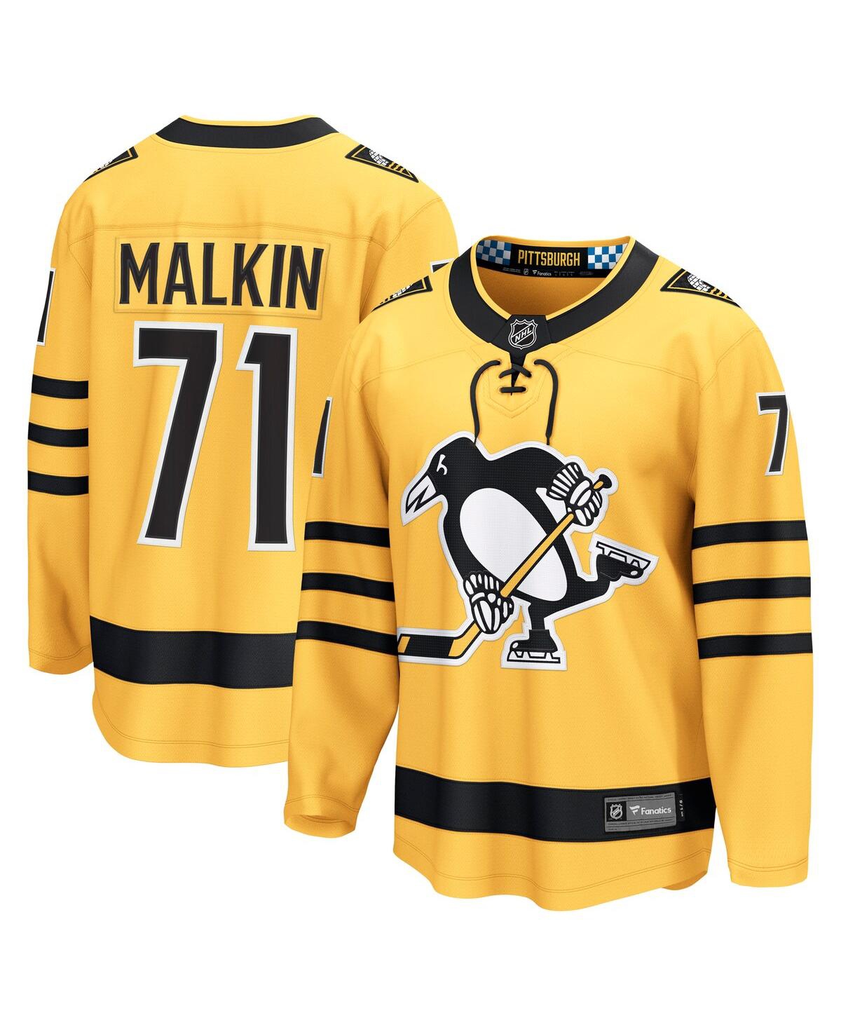 Fanatics Men's Evgeni Malkin Gold Pittsburgh Penguins Alternate Breakaway Player Jersey