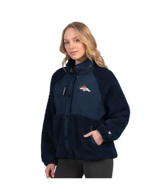 Starter - Women's Navy Denver Broncos On the Ball Sherpa Jacket