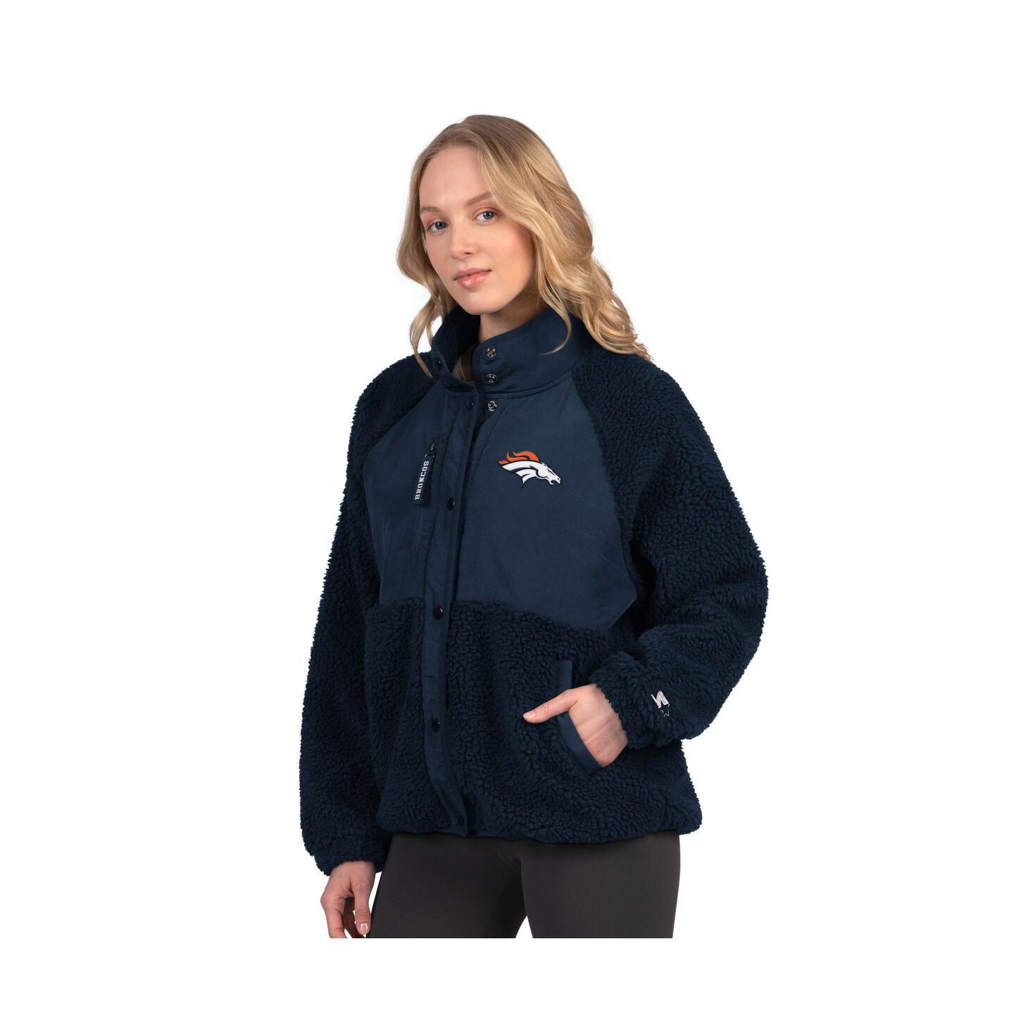 Женская куртка Starter Navy Denver Broncos On the Ball Sherpa — фото 1