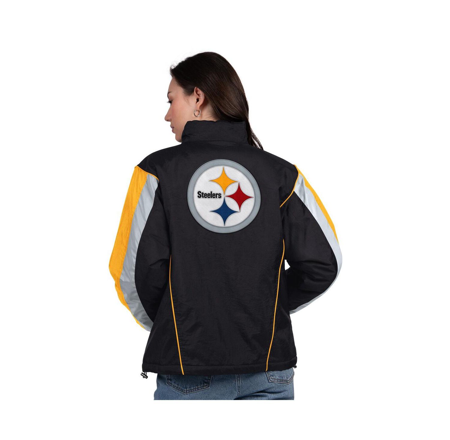Women's Black/Gold Pittsburgh Steelers Thursday Night Gridiron Half-Zip Jacket