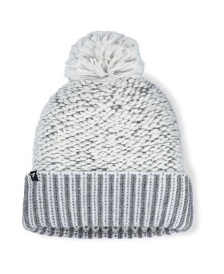Women's White/Gray Boston Bruins Fundamental Mist Cuffed Pom with Knit Hat