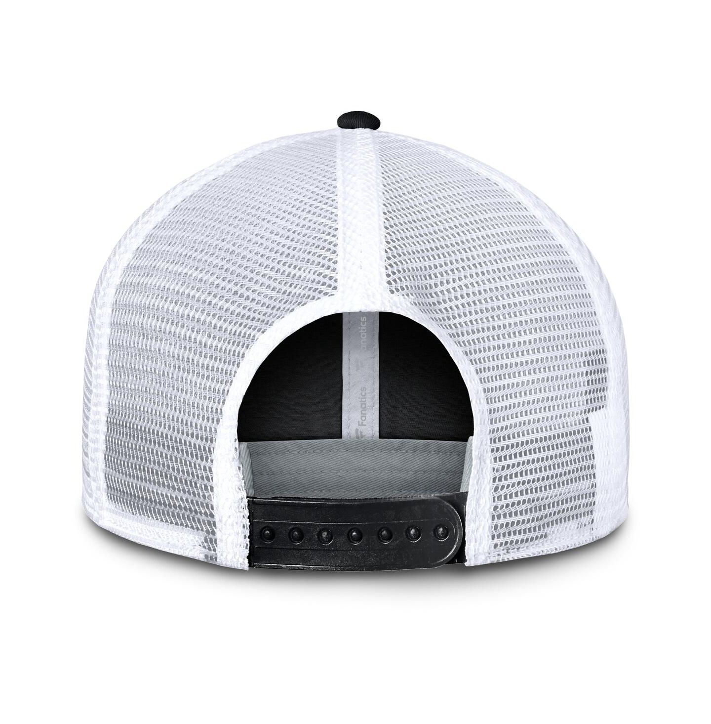 Мужская кепка Fanatics Black/White Boston Bruins Core Primary Logo Trucker Adjustable Hat — фото 4