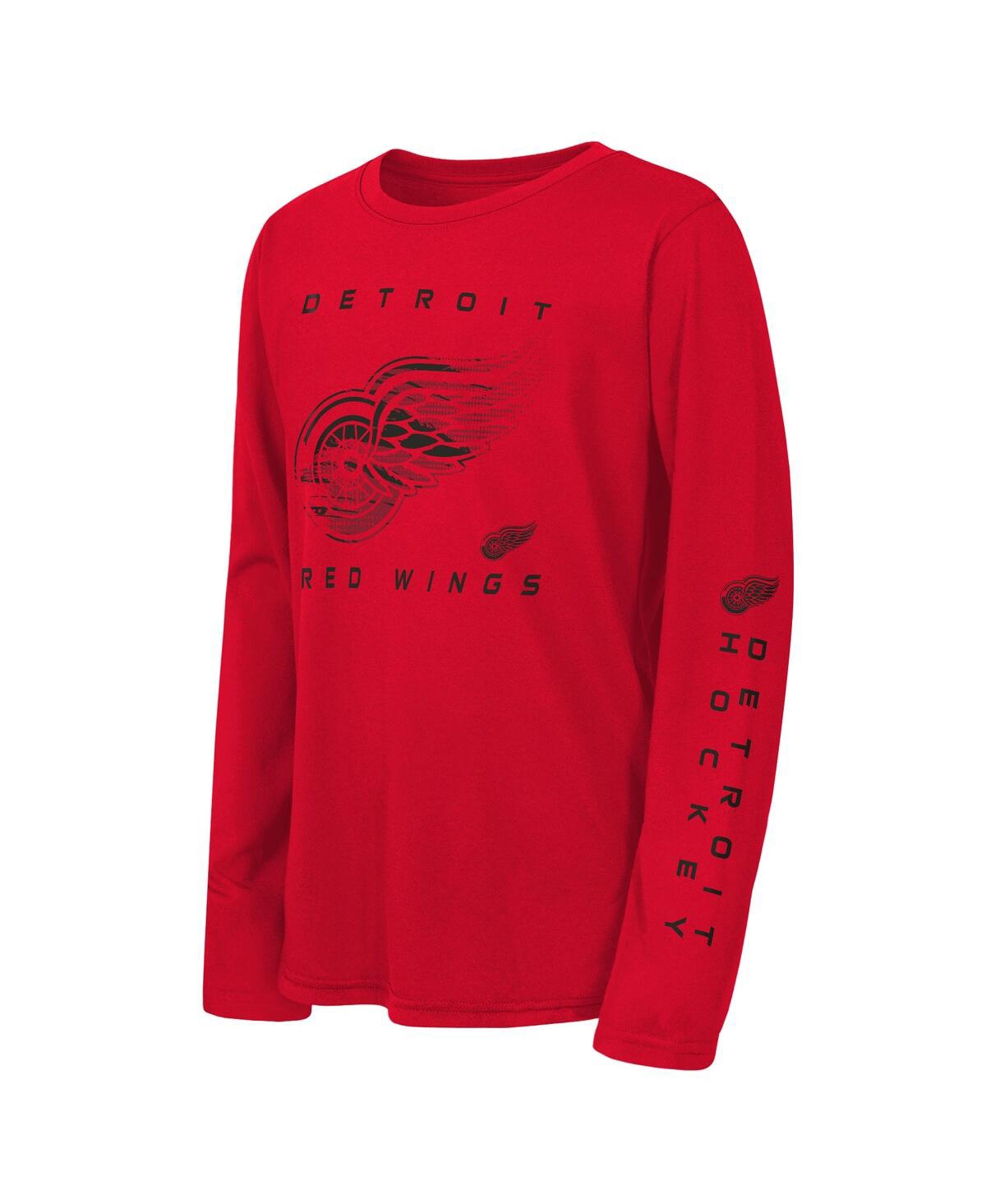 Outerstuff Big Boys And Girls Red Detroit Red Wings Seize The Win Long Sleeve T-shirt In Red