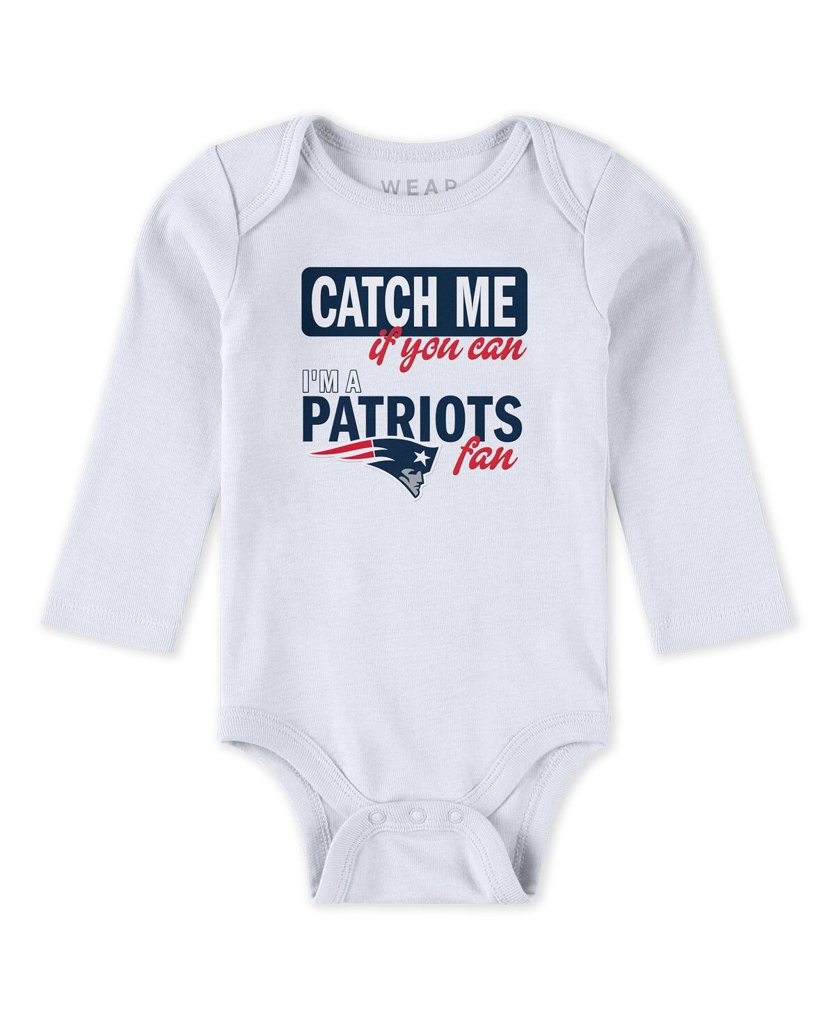 Wear by Erin Andrews Baby Boys and Girls Newborn 3-Piece New England Patriots Turn Me Around Bodysuits Pant Set
