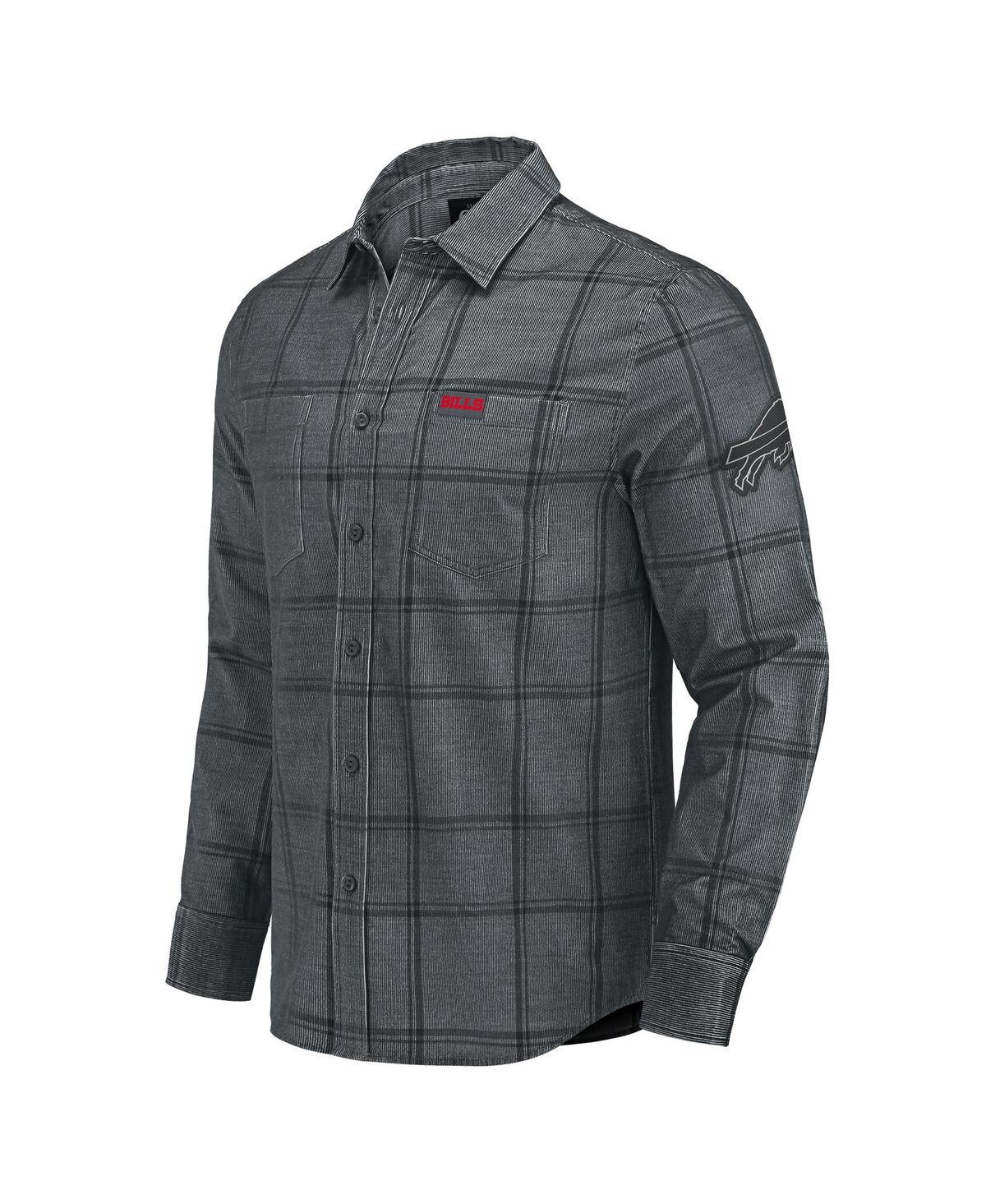 Darius Rucker Collection by Fanatics Men's Gray Buffalo Bills Micro Corduroy Plaid Button Up Shirt