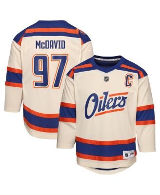 Outerstuff - Big Boys and Girls Connor McDavid Light Beige Edmonton Oilers Alternate Replica Player Jersey