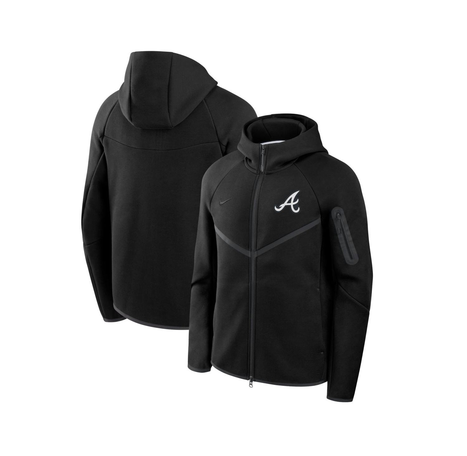 Men's Black Atlanta Braves Tech Fleece Windrunner Full-Zip Hoodie Jacket