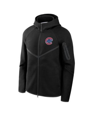 Men's Black Chicago Cubs Tech Fleece Windrunner Full-Zip Hoodie Jacket