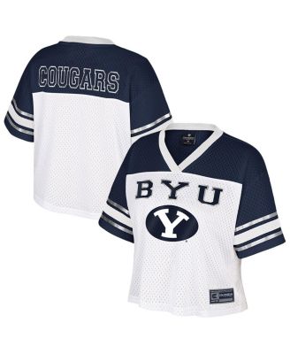 Colosseum - Women's White BYU Cougars Treasure Cropped Football Jersey