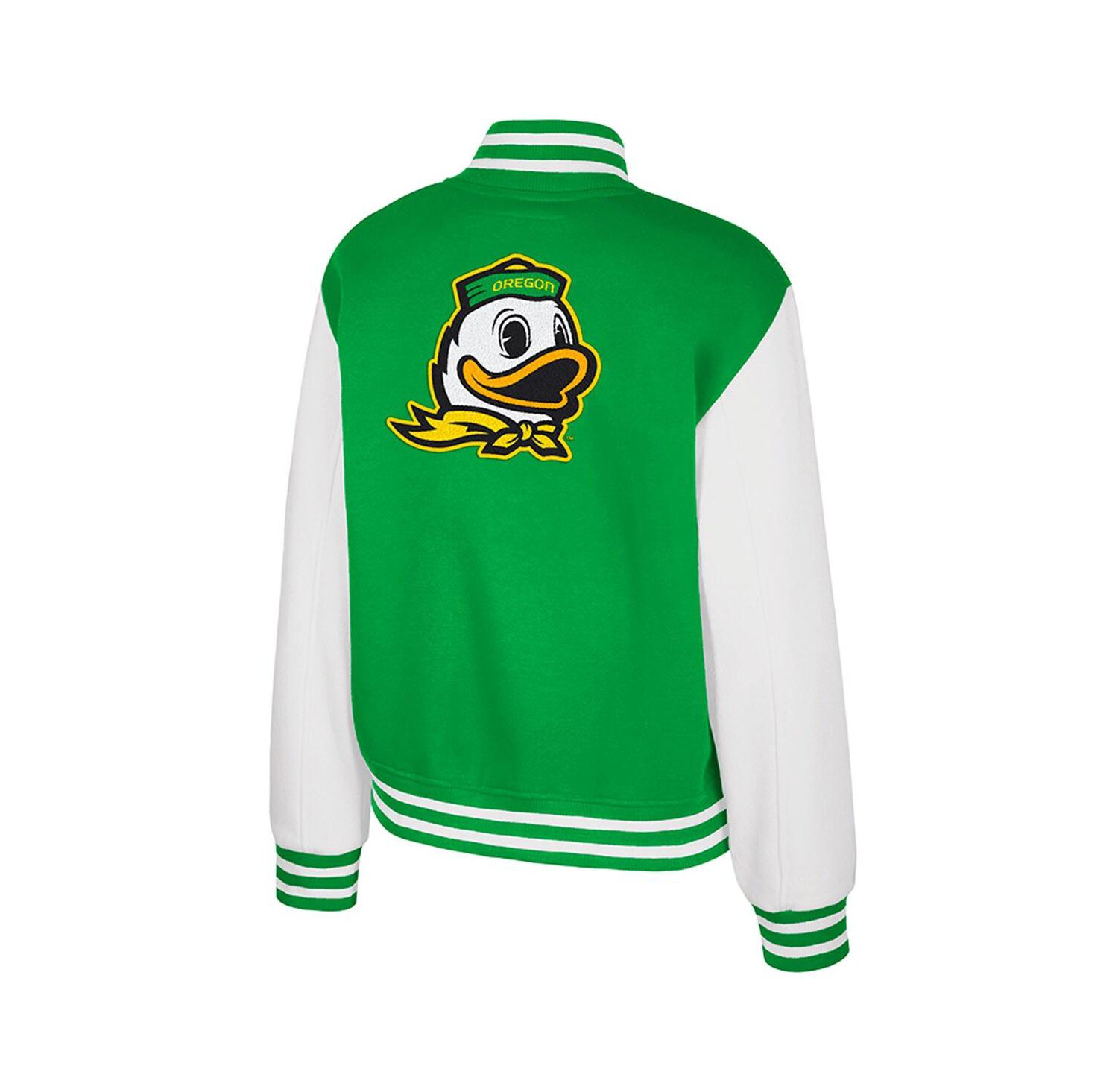 Women's Green Oregon Ducks French Baguette Full Snap Fleece Jacket